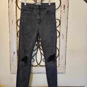 Abercrombie & Fitch High Rise Super Skinny Black Ankle Women's Jeans Black 28/6R